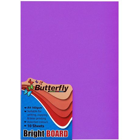 Butterfly A4 Bright Board - 10s - Purple Buy Online in Zimbabwe thedailysale.shop