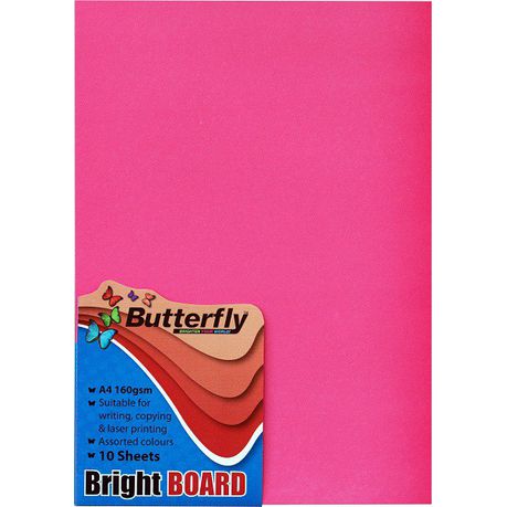 Butterfly A4 Bright Board - 10s - Pink