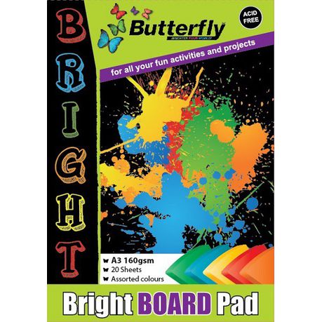 Butterfly Project Board Pad - Bright A3 20 Sheets Buy Online in Zimbabwe thedailysale.shop