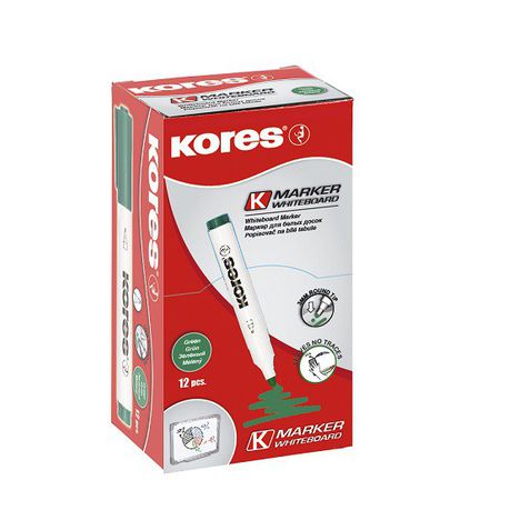 Kores Whiteboard Marker Bullet Tip - Green (Box of 12) Buy Online in Zimbabwe thedailysale.shop