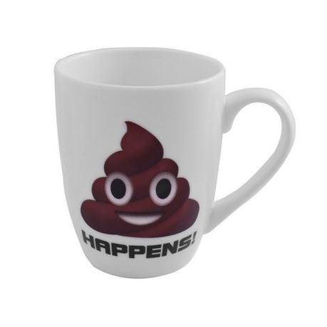 Emoji Oval Cone Mug - Poop Happens Buy Online in Zimbabwe thedailysale.shop