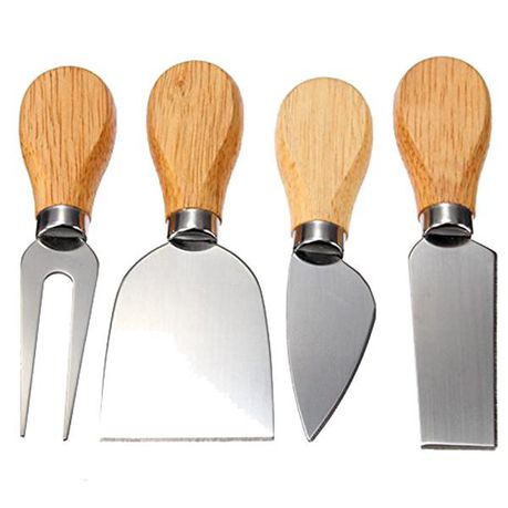 Stainless Steel Cheese Knives with Wood Handle - 4 Piece Buy Online in Zimbabwe thedailysale.shop