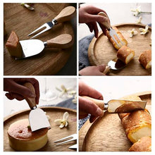 Load image into Gallery viewer, Stainless Steel Cheese Knives with Wood Handle - 4 Piece
