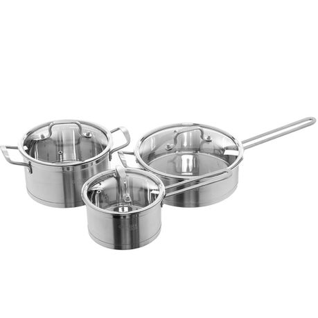 Essentials  - 201 Stainless Steel Pot Set - Set Of 3 Buy Online in Zimbabwe thedailysale.shop