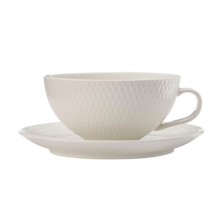 Maxwell & Williams - White Basics Diamonds Tea Cup & Saucer - Set of 8 Buy Online in Zimbabwe thedailysale.shop