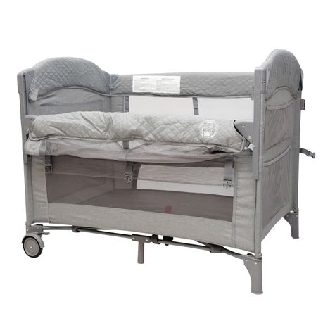 BabyWombWorld Premium 2-in-1 Camp Cot & Co Sleeper - Grey