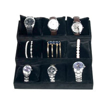 Load image into Gallery viewer, Ladder 9 Grids Jewelry Watches Display Storage Tray - Black
