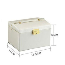 Load image into Gallery viewer, Iconix PU Leather Jewelry Storage Case Organizer with Drawers-White
