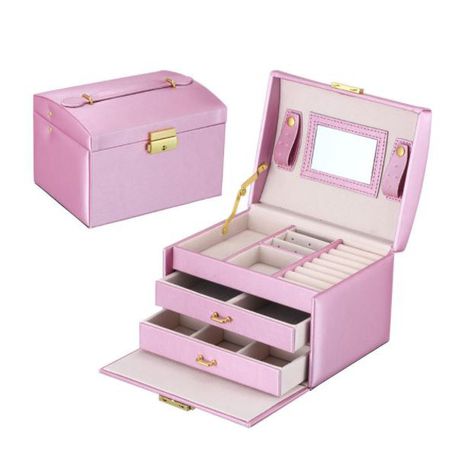 Iconix PU Leather Jewelry Storage Case Organizer with Drawers-Purple Buy Online in Zimbabwe thedailysale.shop