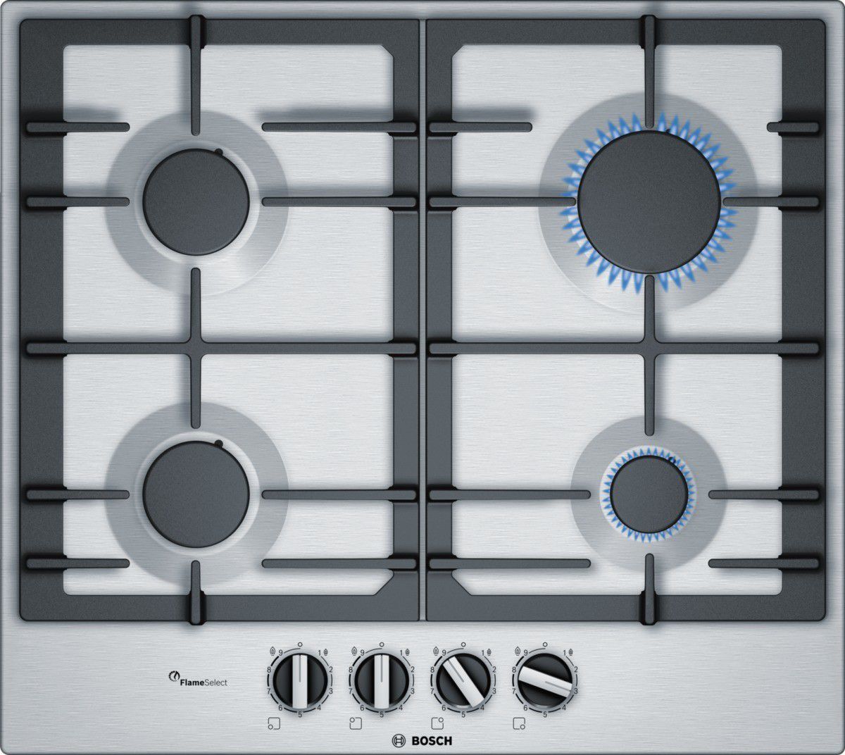 Bosch - 60cm Stainless steel Gas Hob - Silver Buy Online in Zimbabwe thedailysale.shop