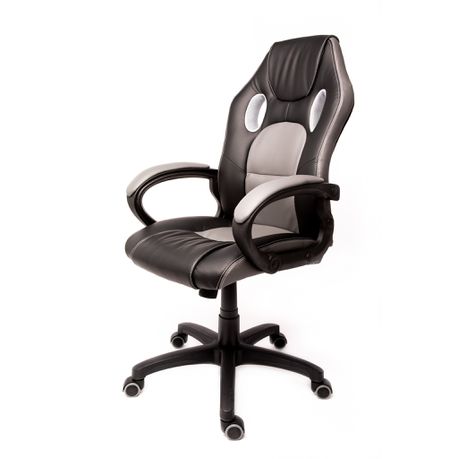 Monte Carlo Gaming & Office Chair - Black & Light Grey Trim