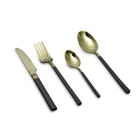 Finery - Cutlery Set 4pc - Gold/Black Buy Online in Zimbabwe thedailysale.shop