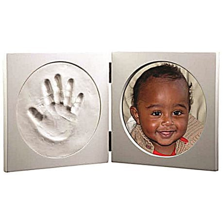 Round White Frame  and Clay Handprint kit