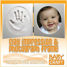 Load image into Gallery viewer, Round White Frame  and Clay Handprint kit
