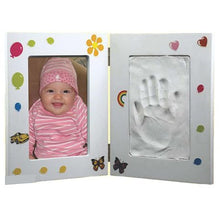 Load image into Gallery viewer, White Frame with Stickers and Clay Handprint Kit
