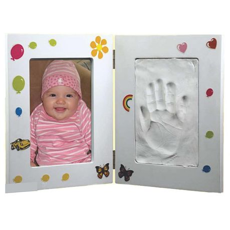 White Frame with Stickers and Clay Handprint Kit