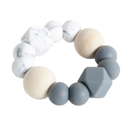 Ruby Melon Chu Teether - Textured - Marble & Dark Grey