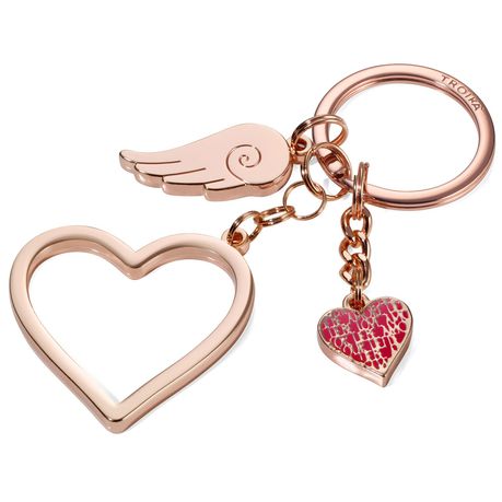 TROIKA Keyring with 3 charms LOVE IS IN THE AIR Rose Gold Colour Buy Online in Zimbabwe thedailysale.shop