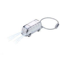 Load image into Gallery viewer, TROIKA Keychain with LED Light Chrome VW Bus Light Bulli T1 1962
