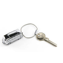 Load image into Gallery viewer, TROIKA Keychain with LED Light Chrome VW Bus Light Bulli T1 1962
