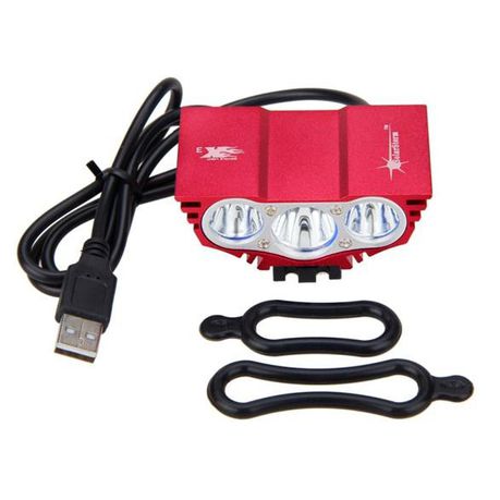 3XT6 LED USB Waterproof  Bicycle Headlight - Red Buy Online in Zimbabwe thedailysale.shop