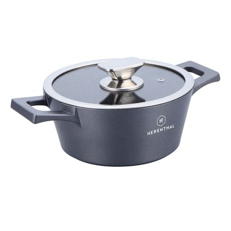 Herenthal 28 cm Greblon C3+ Non-Stick Coating Shallow Pot - Silver