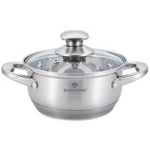 Load image into Gallery viewer, Blaumann 20cm Stainless Steel Low Casserole - Satin Gourmet Line
