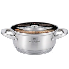 Load image into Gallery viewer, Blaumann 20cm Stainless Steel Low Casserole - Satin Gourmet Line
