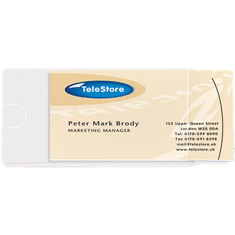 3L Self-Adhesive Business Card Pockets Side Open (Pack of 10)