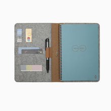 Load image into Gallery viewer, A5 Notebook Cover Brown Washable Craft Paper, Grey Felt Interior
