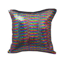 Load image into Gallery viewer, Mermaid Colour Changing Sequin Pillow Cushion - Rainbow and Silver
