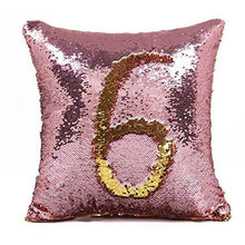 Load image into Gallery viewer, Mermaid Colour Changing Sequin Pillow Cushion - Rose Gold &amp; Gold
