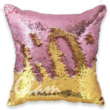 Load image into Gallery viewer, Mermaid Colour Changing Sequin Pillow Cushion - Rose Gold &amp; Gold
