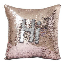 Load image into Gallery viewer, Mermaid Colour Changing Sequin Pillow Cushion - Champagne &amp; Silver
