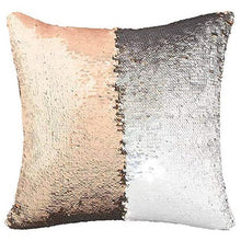 Load image into Gallery viewer, Mermaid Colour Changing Sequin Pillow Cushion - Champagne &amp; Silver
