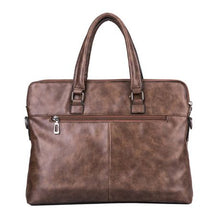 Load image into Gallery viewer, Hazlo PU Leather Laptop Briefcase Shoulder Carry Bag - Brown
