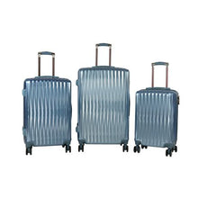 Load image into Gallery viewer, Hazlo 3 Piece ABS+PC Hard Luggage Trolley Bag Set - Blue
