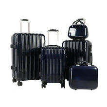 Load image into Gallery viewer, Hazlo 5 Piece ABS+PC Hard Luggage Bag Set with Trolley - Black
