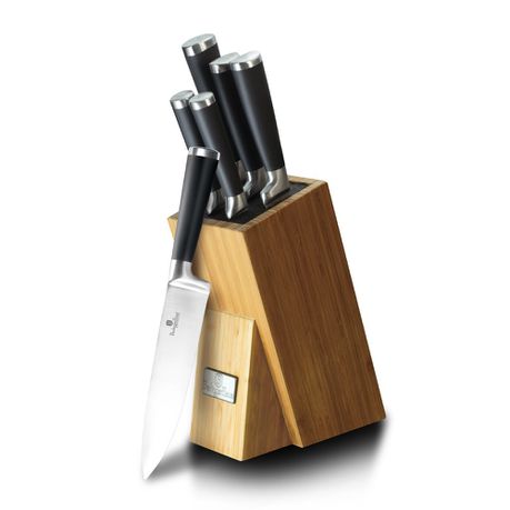 Berlinger Haus 7-Piece Knife Set with Bamboo Stand - Black Royal BH-2425 Buy Online in Zimbabwe thedailysale.shop