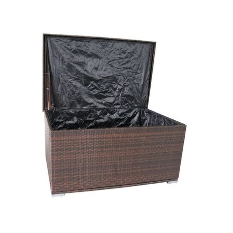 Hazlo Ravena Outdoor Wicker Storage Ottoman - Brown