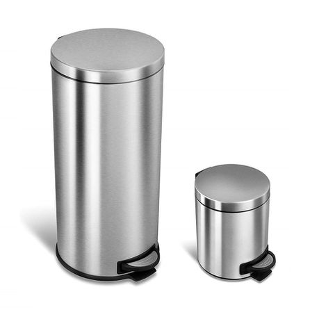 NineStars 5L and 30L Step-On Stainless Steel Trash Can - Combo Set of 2 Buy Online in Zimbabwe thedailysale.shop