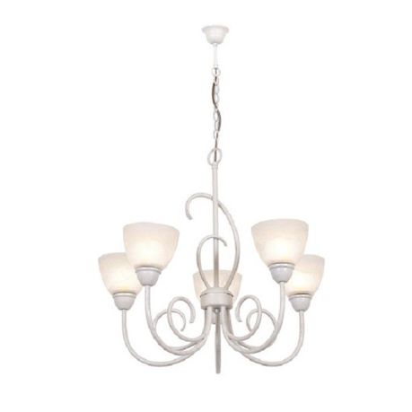 5 Light French White Chandelier with Alabaster Glass Buy Online in Zimbabwe thedailysale.shop