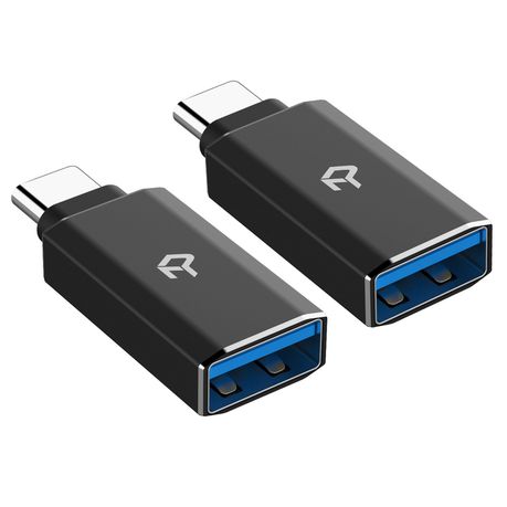 Rankie Adapter USB C Hi-Speed USB Type-C to USB-A 3.0, 2-Pack, Black