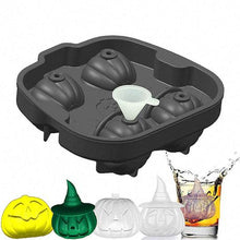 Load image into Gallery viewer, 3D Pumpkin Shape Silicone Ice Cube Tray With Lid
