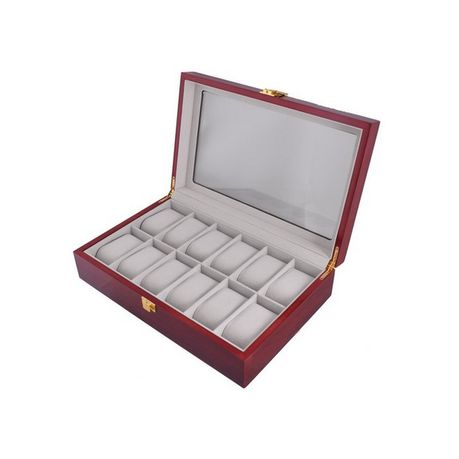 Marco (12-Slot) MDF Wooden Watch Box - Unisex Organizer Buy Online in Zimbabwe thedailysale.shop