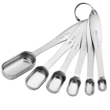 Load image into Gallery viewer, Heartdeco 6Pcs Stainless Steel Metal Kitchen Spice Cooking Measuring Spoons
