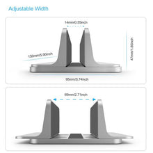 Load image into Gallery viewer, Adjustable Aluminum Vertical Desktop Laptop Stand
