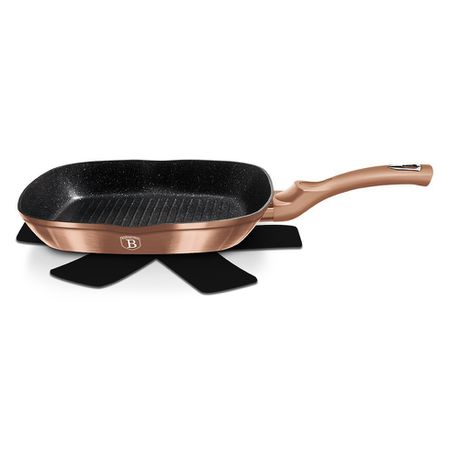 Berlinger Haus 28cm Marble Coating Grill Pan - Rose Gold Metallic Buy Online in Zimbabwe thedailysale.shop