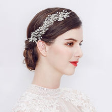 Load image into Gallery viewer, Olive Tree - Crystal &amp; Beads Styled Headband - Bridal / Formal Event
