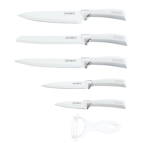 Royalty Line 5-Piece Non-Stick Coating Knife Set + Bonus Peeler - White Buy Online in Zimbabwe thedailysale.shop